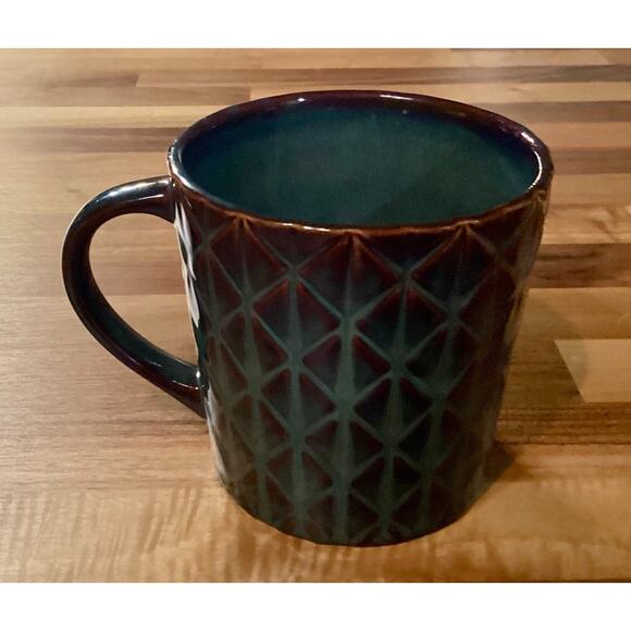 2009 Starbucks Bone China Diamond Embossed Purple Brown Glossy Coffee Mug Cup - Picture 9 of 10